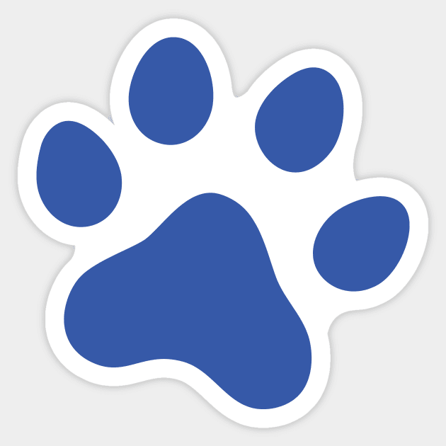 Blue paw print Sticker by Mhea